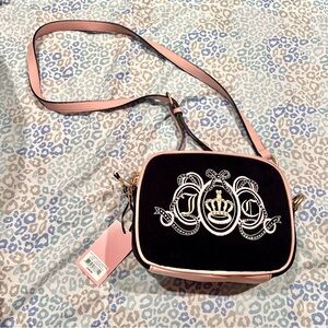 New Pink Black Juicy Couture Purse Crossbody Bag Vintage Style Y2K Camera Bag
